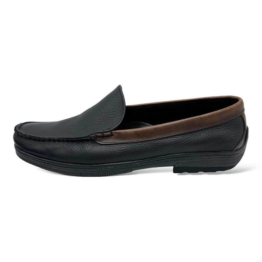 Footjoy Club Casual Brown/Black‎ Pebbled Leather Driving Moc Men's Size 12 C
